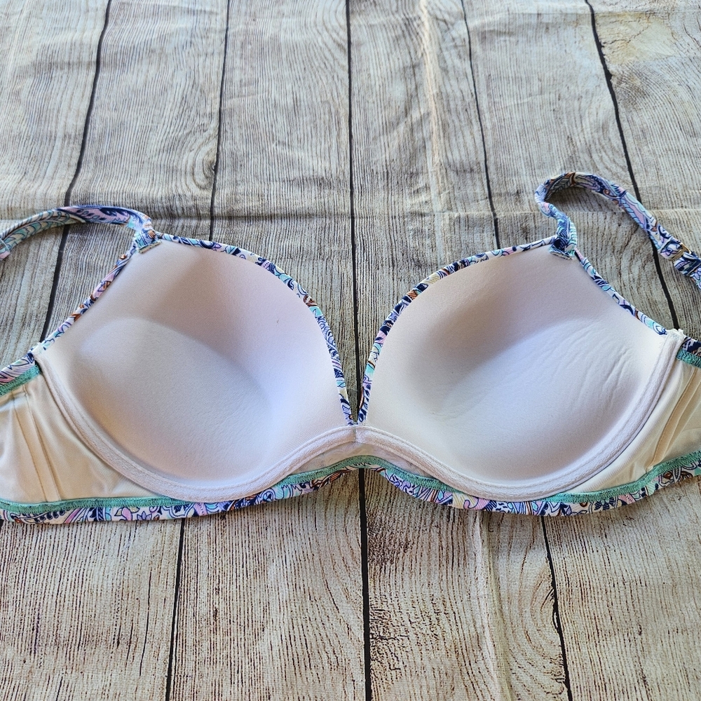 Victoria's Secret Paisley The Angel Convertible Ruched Biniki Top 36D - Picture 8 of 10